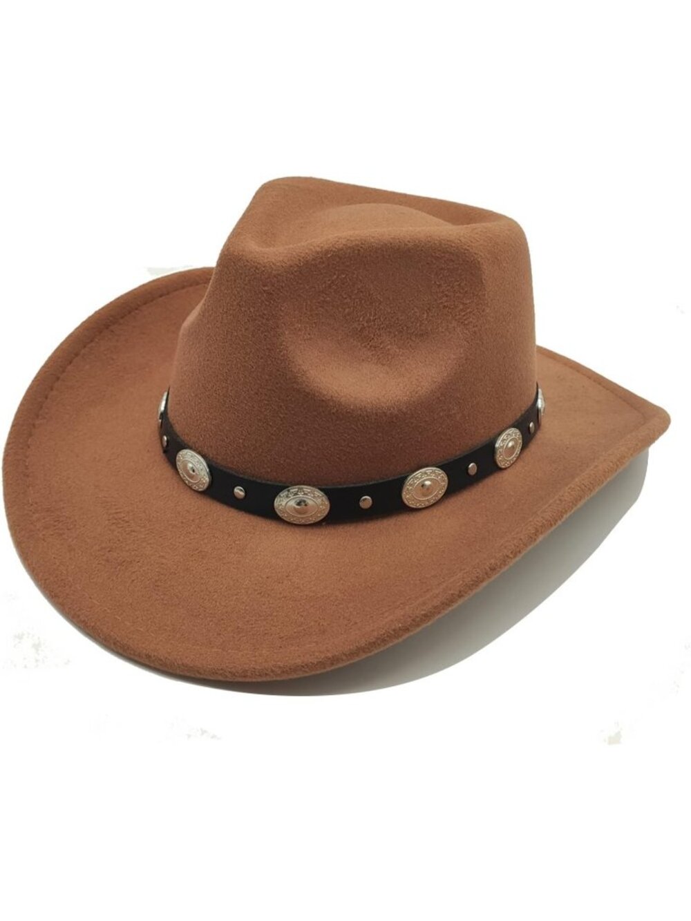 Women's Khaki Western Cowgirl Hats Felt Fedora Hat Chapeau Halloween Costume